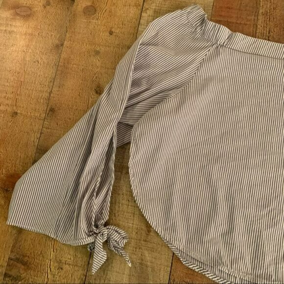 Urban outfitters Kimchi blue striped off the shoulder crop top - S - Picture 4 of 7